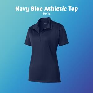Ladies Navy Blue Sport-Tek Sport-Wick Active Polo Shirt Top Size XL